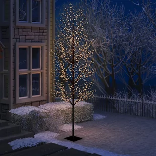 vidaXL Drzewko z lampkami, 1200 LED, ciepły biały, kwiat wiśni, 400 cm - Oświetlenie świąteczne - miniaturka - grafika 1