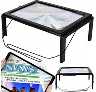 Mikroskopy i lupy - LUPA A4 DO CZYTANIA LED SZKŁO POWIĘKSZAJĄCE 4X LED - miniaturka - grafika 1