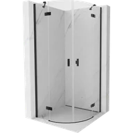 Kabiny prysznicowe - Mexen Mist kabina prysznicowa półokrągła uchylna 90 x 90 cm, transparent, czarna - 8A33-090-090-70-00 - miniaturka - grafika 1