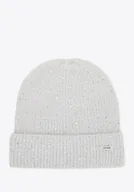 Czapki damskie - Czapka damska z drobnymi cyrkoniami szara - miniaturka - grafika 1