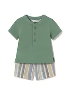 Komplety dla niemowląt - Mayoral Komplet polo i spodenki 1217 Zielony Regular Fit - miniaturka - grafika 1