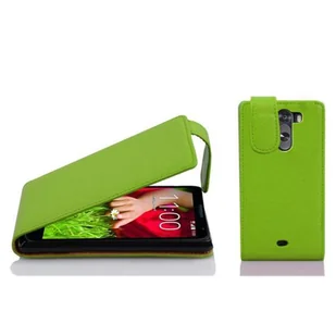 Cadorabo cador Abo  Flip Style etui na LG G2 Mini  Case Cover pokrowiec ochronny etui torba, LG G2 Mini, zielone jabłko - Etui i futerały do telefonów - miniaturka - grafika 1