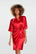 Szlafroki damskie - Peniuar Nable 100 Czerwony - miniaturka - grafika 1