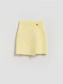 Swetry dla dziewczynek - Reserved - Dzianinowa spódnica z wiskozą - jasnożółty - miniaturka - grafika 1