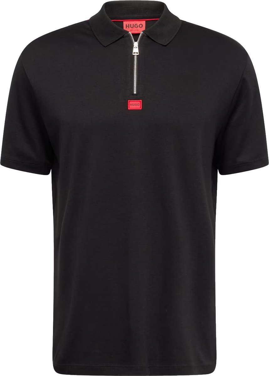Koszulka polo z krótkim rękawem czarny t-shirt HUGO BOSS r. M