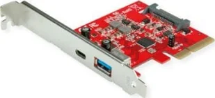 Adapter USB Roline Karta ROLINE PCI Express, USB 3.2 Gen 2 USB A - USB C, 1x USB-A, 1x USB-C - Adaptery i przejściówki - miniaturka - grafika 1
