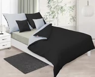 Pościel - Pościel dwustronna 220x200 satynowa Double Face jasnoszara + czarna Matex - miniaturka - grafika 1
