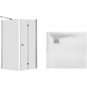 Kabiny prysznicowe - Zestaw Roca Capital kabina prysznicowa 80x80 cm kwadratowa MaxiClean z brodzikiem Terran biały (AM4508012M, AM4408012M, AP10332032001100) - miniaturka - grafika 1