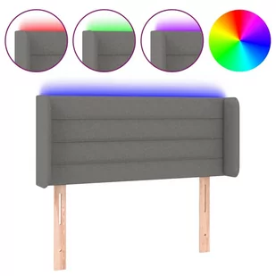 Lumarko Zagłówek do łóżka z LED, ciemnoszary, 103x16x78/88 cm, tkanina - Inne meble do sypialni - miniaturka - grafika 3