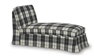 Dekoria Pokrowiec na szezlong leżankę Ektorp wolnostojący prosty tył krata czarno-biała 63 x 166 x 73 cm Edinburgh 1004-115-74 - Meble modułowe i akcesoria - miniaturka - grafika 1