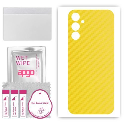 folia naklejka skórka strukturalna na TYŁ do Samsung Galaxy Jump3 - Carbon Żółty - apgo SKINS