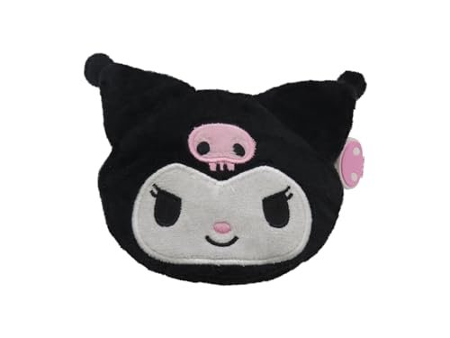 CyP Brands Hello Kitty Sanrio Portmonetka Torebka z Figurką 3D Twarzy Kitty - Pluszowy Biały Oficjalny Produkt, Czarny Portfel Kuromi