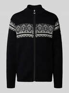 Swetry męskie - Kurtka z dzianiny z wełny ze stójką i zamkiem błyskawicznym - miniaturka - grafika 1