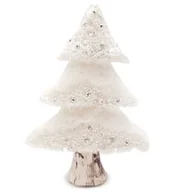 Ozdoby bożonarodzeniowe - Choinka Sztuczna Z Futerkiem Brokatem Kryształowa Glamour Biała 24Cm - miniaturka - grafika 1