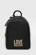 Plecaki - Love Moschino plecak damski kolor czarny mały gładki - miniaturka - grafika 1