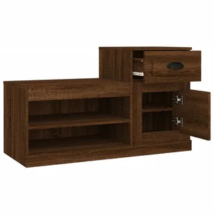 Szafka na buty, brązowy dąb, 100x42x60 cm Lumarko! - Szafki na buty - miniaturka - grafika 9