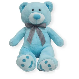 Miś pluszowy Misiek na prezent 70 cm Niebieski z wstążką - Maskotki i pluszaki - miniaturka - grafika 1
