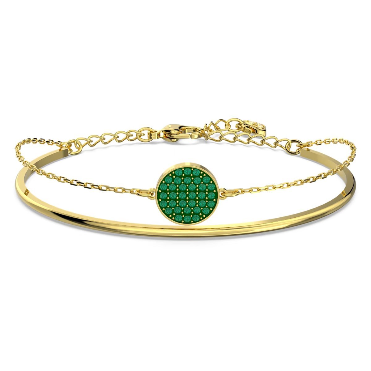 Bransoletka Swarovski - Ginger Bangle, Green, Gold 5642949 M