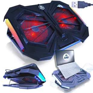 AABCOOLING MANTIS CICHA PODSTAWKA CHŁODZĄCA POD LAPTOP-A 15,6" PODKLADKA DO NOTEBOOK-A RGB USB 10-16" - Podkładki chłodzące pod laptopa - miniaturka - grafika 1