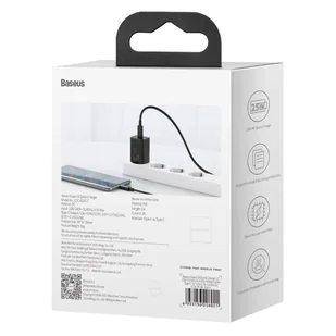 Baseus Super Si szybka ładowarka sieciowa Quick Charge 3.0 Power Delivery 25W 3A + Kabel USB Typ C - USB Typ C 3A 1m czarny (TZCCSUP-L01) - Kable USB - miniaturka - grafika 6