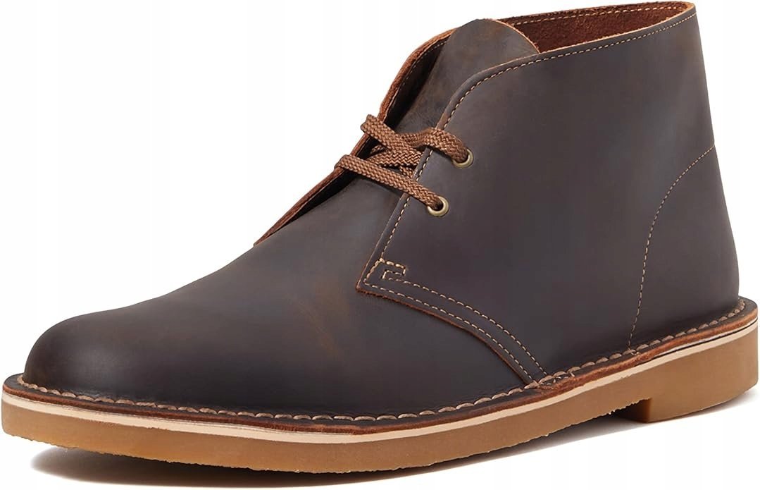 CLARKS BRĄZOWE TRZEWIKI MĘSKIE SKÓRZANE ZE ZGRZEBNYM WYKOŃCZENIEM 39,5 16IA