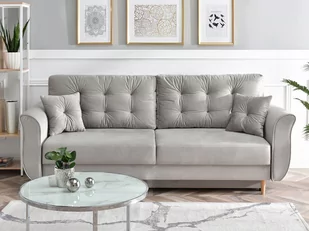 Rozkładana Sofa Z Dużym Pojemnikiem Na Pościel Lanti Popielata - Sofy i kanapy - miniaturka - grafika 1