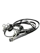 Maskotki i pluszaki - Ogłowie hackamore flower z eko-skóry dla hobby horse A3. Czarne. - miniaturka - grafika 1