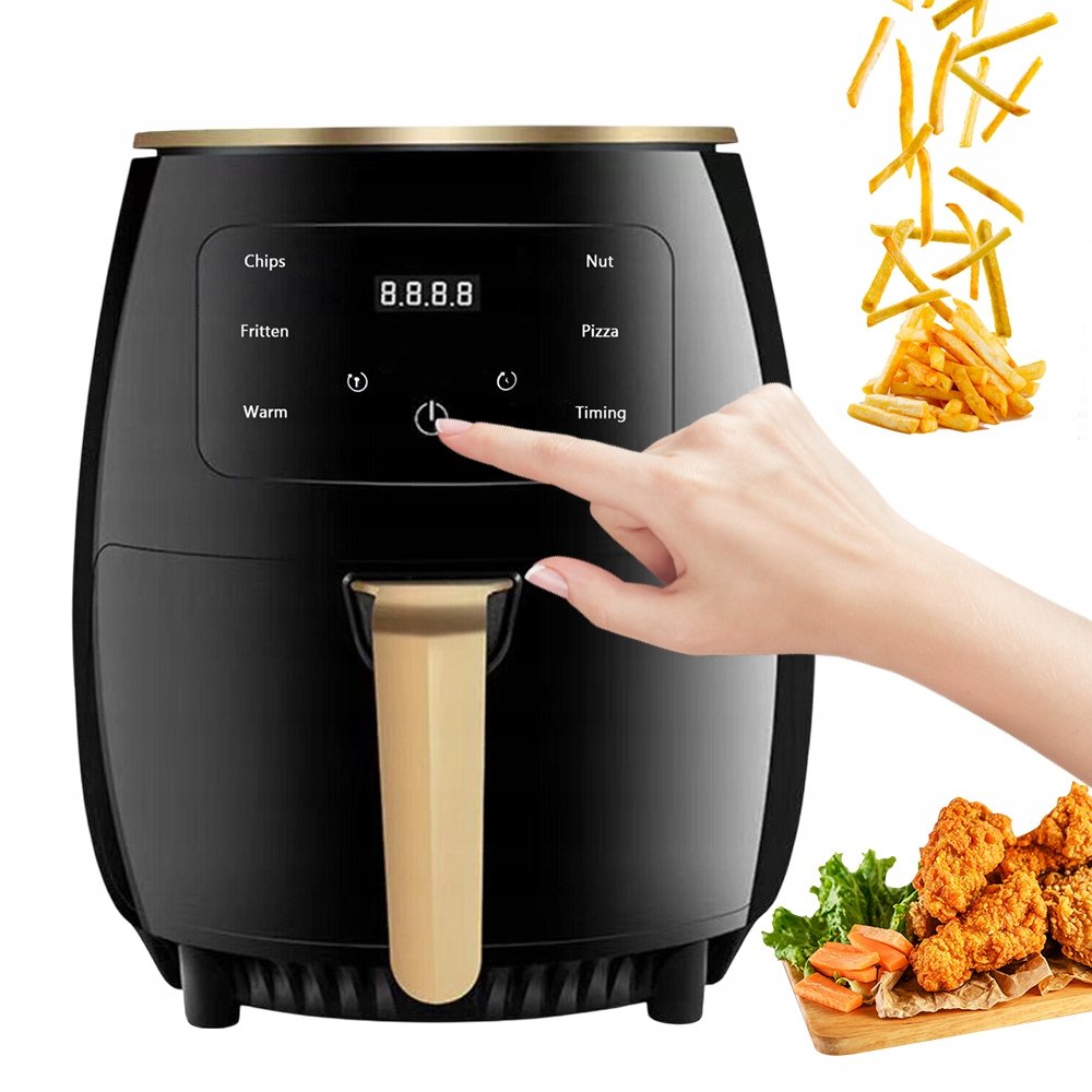 Frytkownica Beztłuszczowa Airfryer Frytownica Duża 4 Programów 6l 2400W