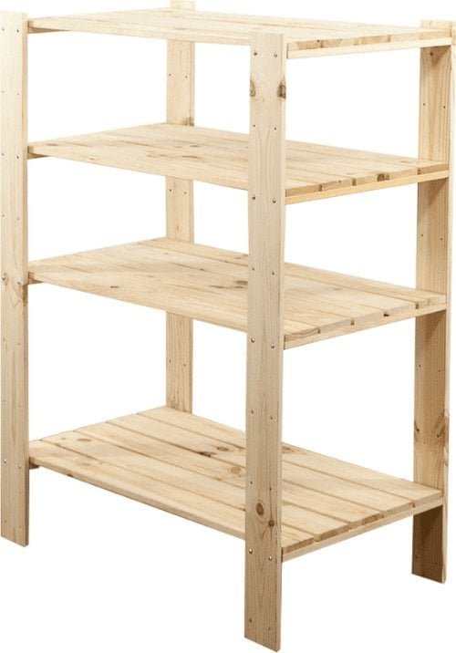 Wamar-Sosenka MAXI Regał Drewniany 115x80x50 cm 4 Półki ażurowe Surowy Drewno sosnowe Naturalny MAXI-3MA+