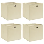 Pudła i pojemniki do przechowywania - vidaXL Pudełka, 4 szt., kremowe, 32x32x32 cm, tkanina vidaXL - miniaturka - grafika 1