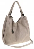 Plecaki worki - Tommasini Torebka Damska Listonoszka Duża Torba Shopper Worek 2692 Szara - miniaturka - grafika 1