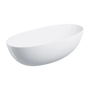 Omnires Shell M+ Wanna wolnostojąca 175x78 cm biały połysk + syfon z korkiem klik-klak SHELL175WWBP - Wanny - miniaturka - grafika 1