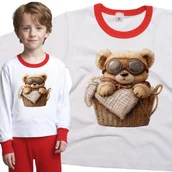 Piżamy dla dziewczynek - Piżama dziecięca Boho Miś Pluszowy W Pilotkach W Koszu Dzień Misia 86/92 - VoloDonum - miniaturka - grafika 1