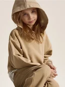 Bluzy dla dziewczynek - Reserved - Bawełniana bluza z koronką - beżowy - miniaturka - grafika 1