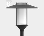 Lampy ogrodowe - Oprawa ELBA LED, 3 500 K, malowana RAL9006, daszek anodowany inox - miniaturka - grafika 1