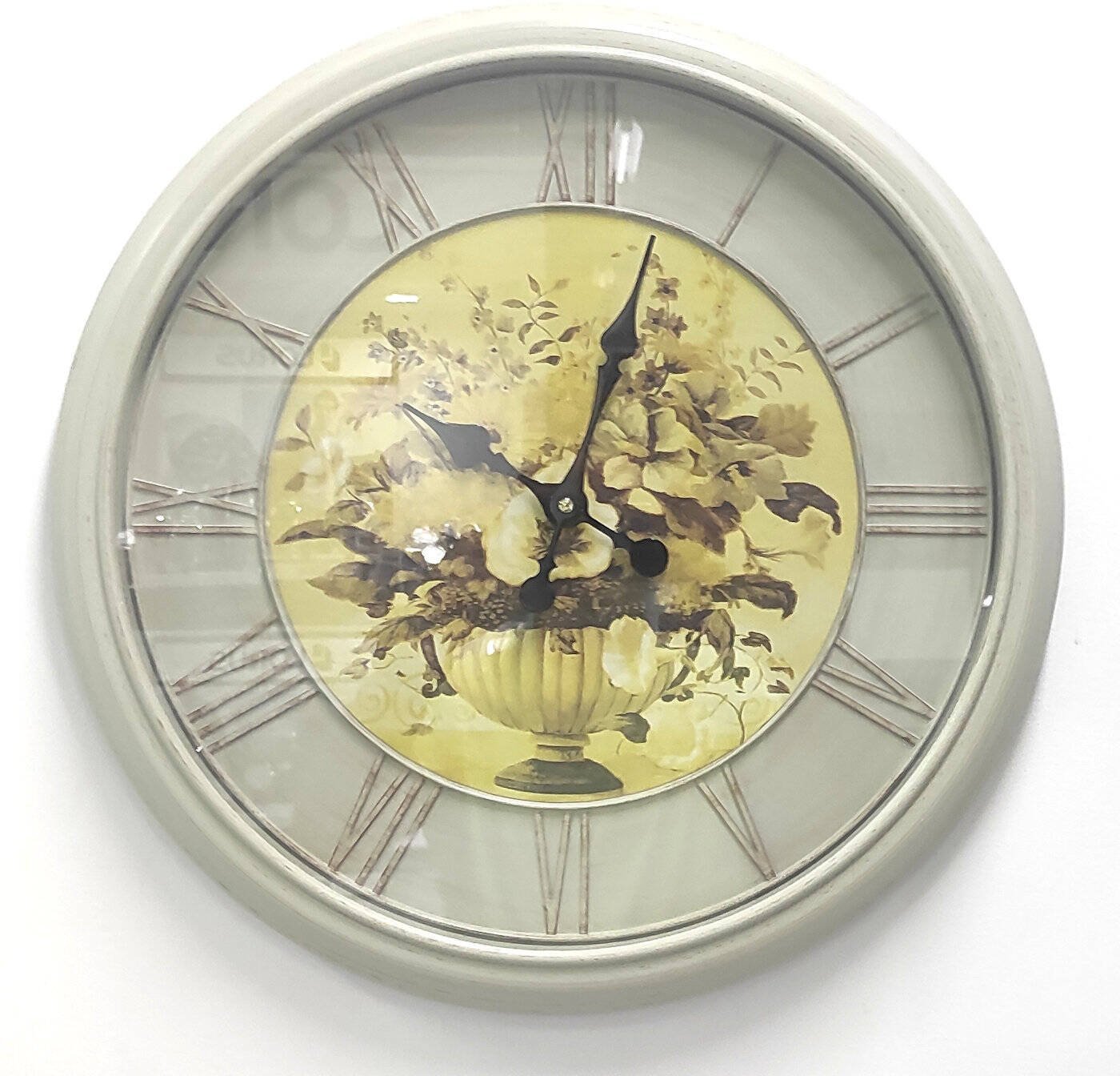 Zegar ścienny SN54488 50 cm retro loft kwiaty .