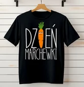 Koszulki dla dziewczynek - Czarna koszulka DZIEŃ MARCHEWKI - miniaturka - grafika 1