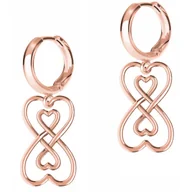 Kolczyki - Kolczyki Pozłacane Serca z Nieskończonością Nieskończoność SREBRO 925 - miniaturka - grafika 1