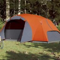 Namioty - vidaXL Namiot, 8-os., szaro-pomarańczowy, 360x430x195 cm, tafta 190T - miniaturka - grafika 1