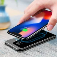Ładowarki do telefonów - Baseus Bracket Wireless Charger power bank 8000 mAh bezprzewodowa ładowarka Qi czarny (PPALL-EX01) - miniaturka - grafika 1