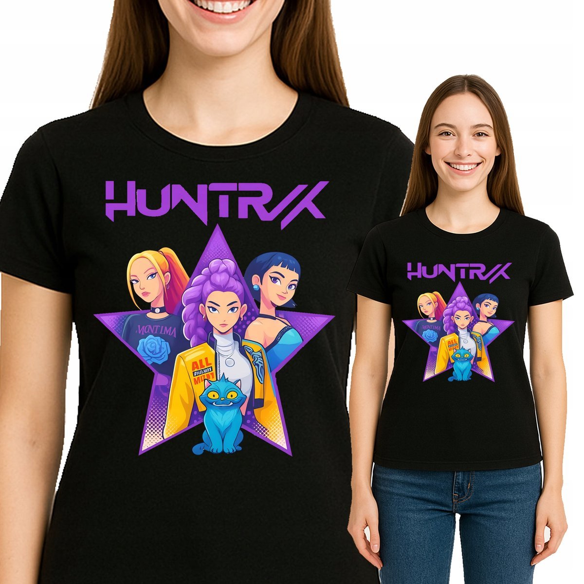DAMSKA KOSZULKA Huntrix K-POP Hunters Demon ANIME SAJA BOYS XXL 3522 CZARNA