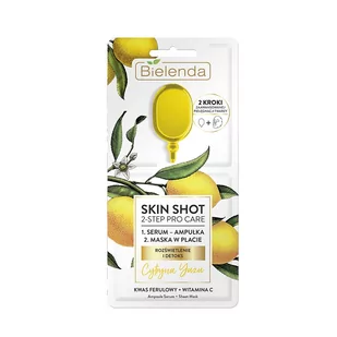 Bielenda SKIN SHOT MASKA W PŁACIE + AMPUŁKA CYTRYNA YUZU - Maseczki do twarzy - miniaturka - grafika 1