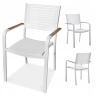 Fotele i krzesła ogrodowe - Krzesło Ogrodowe Balkonowe na Balkon Taras do Restauracji TACOMA Białe - miniaturka - grafika 1