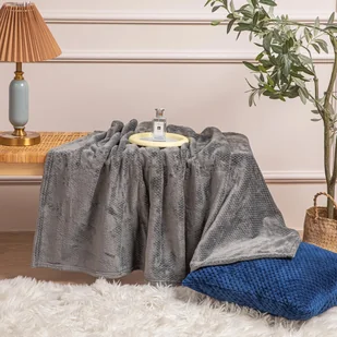 Koc 70 x 150 Pluszowy Mikrofibra Willy Grafitowy - Koce - miniaturka - grafika 8