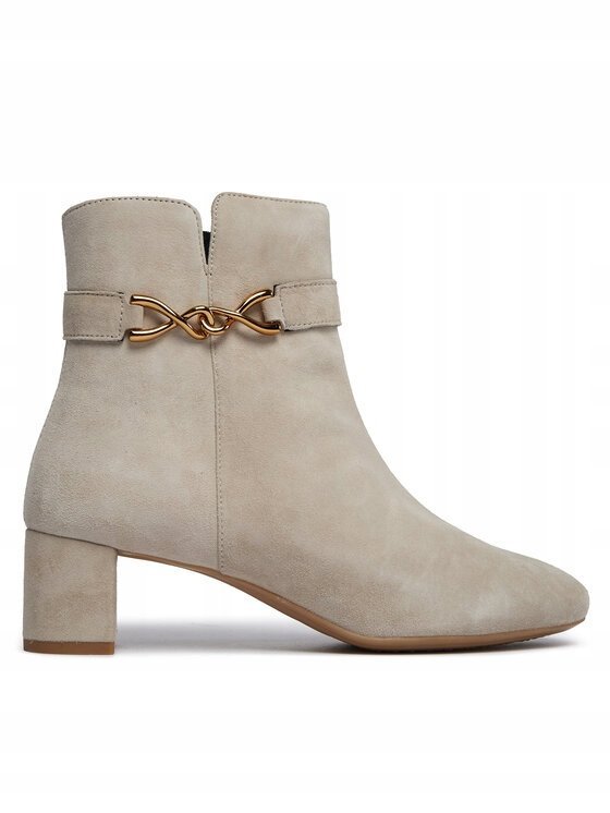 Geox Damskie Szare Botki na Obcasie Klasyczne Skóra 37 Job