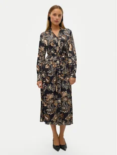 Vero Moda Sukienka koszulowa Thora 10320742 Czarny Regular Fit - Sukienki - miniaturka - grafika 1
