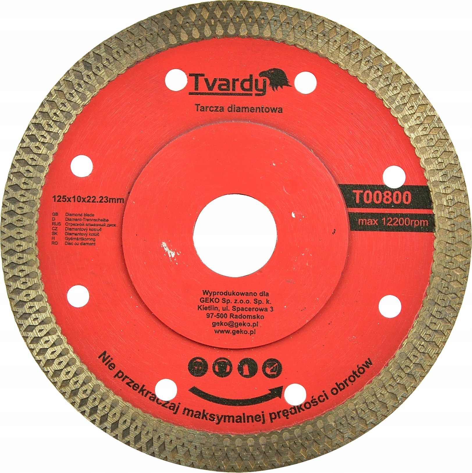 Tvardy Tarcza diamentowa 125x10x22.23mm uniwersalna do cięcia gresu 100