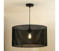 Lampy sufitowe - Duolla - Żyrandol na lince ROLLER RATTAN 1xE27/15W/230V śr. 45 cm czarny - miniaturka - grafika 1