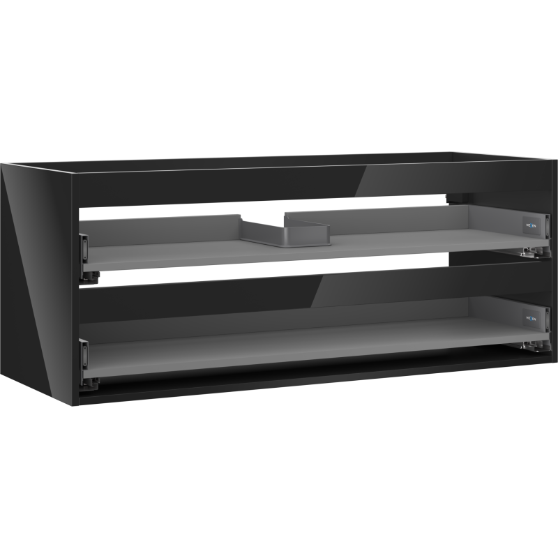 Mexen Box-A korpus szafki podumywalkowej 120 cm, 2 szuflady, czarny połysk - 91AX0-1200-470-2-70