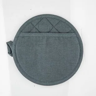 Łapka z kieszonką okrągła IV 18 x 18 cm bawełniana grafitowa - Fartuchy i rękawice kuchenne - miniaturka - grafika 1
